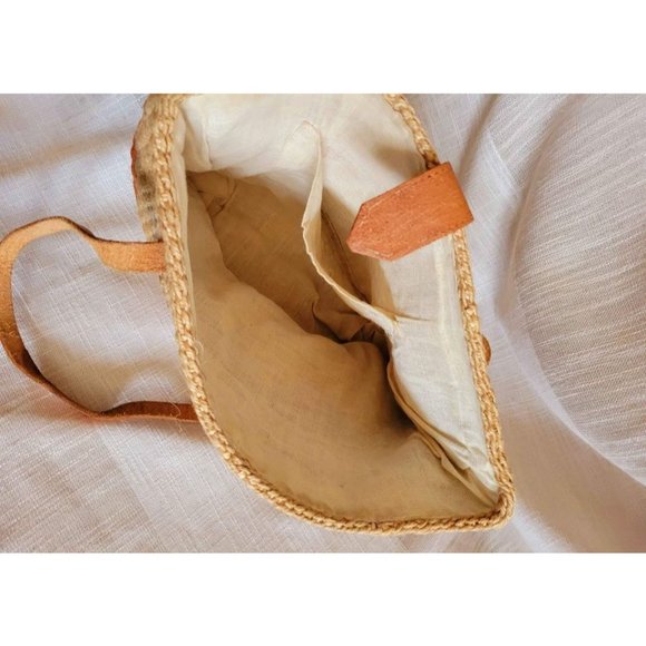Vintage Woven Jute + Leather Handbag - Picture 16 of 16
